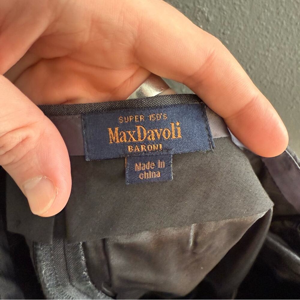 Max Davoli Baroni Gray Slim Fit 100% Wool Suit Size W34/40L - Picture 11 of 11
